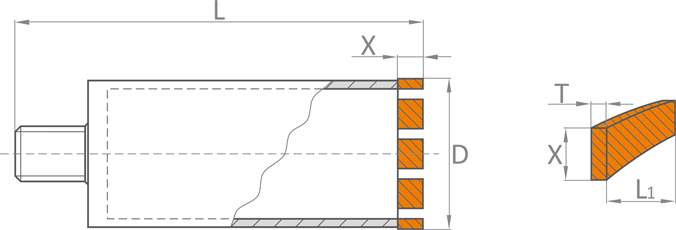 Asphalt Beton Granit Marmor szerszam geometria N