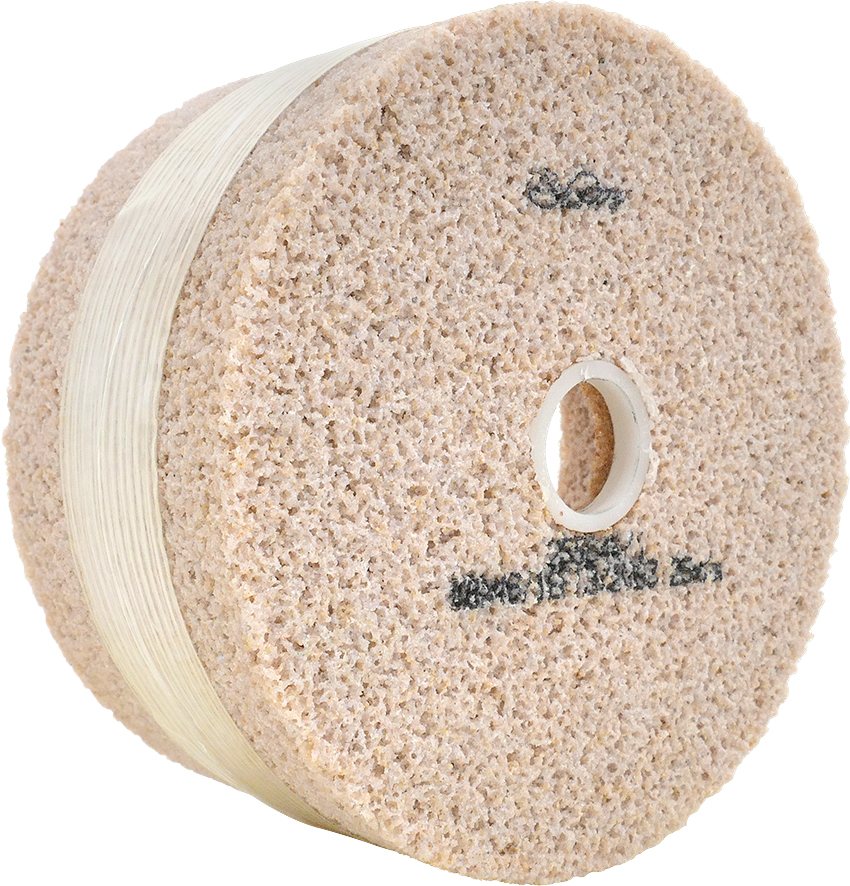 Bandázs szalaggal erősített fazék alakú köszörűkorong