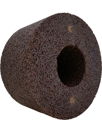 Menetes anyával ellátott fazék alakú köszörűkorong