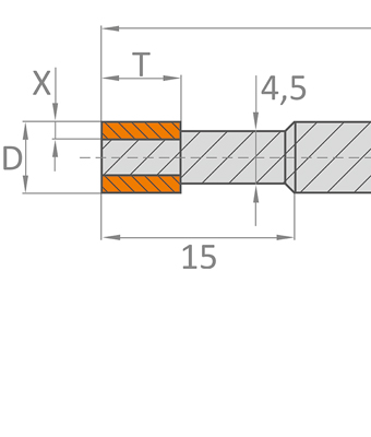 US-1A1W- Egyenes palástprofilú csapos szuperabrazív korong 